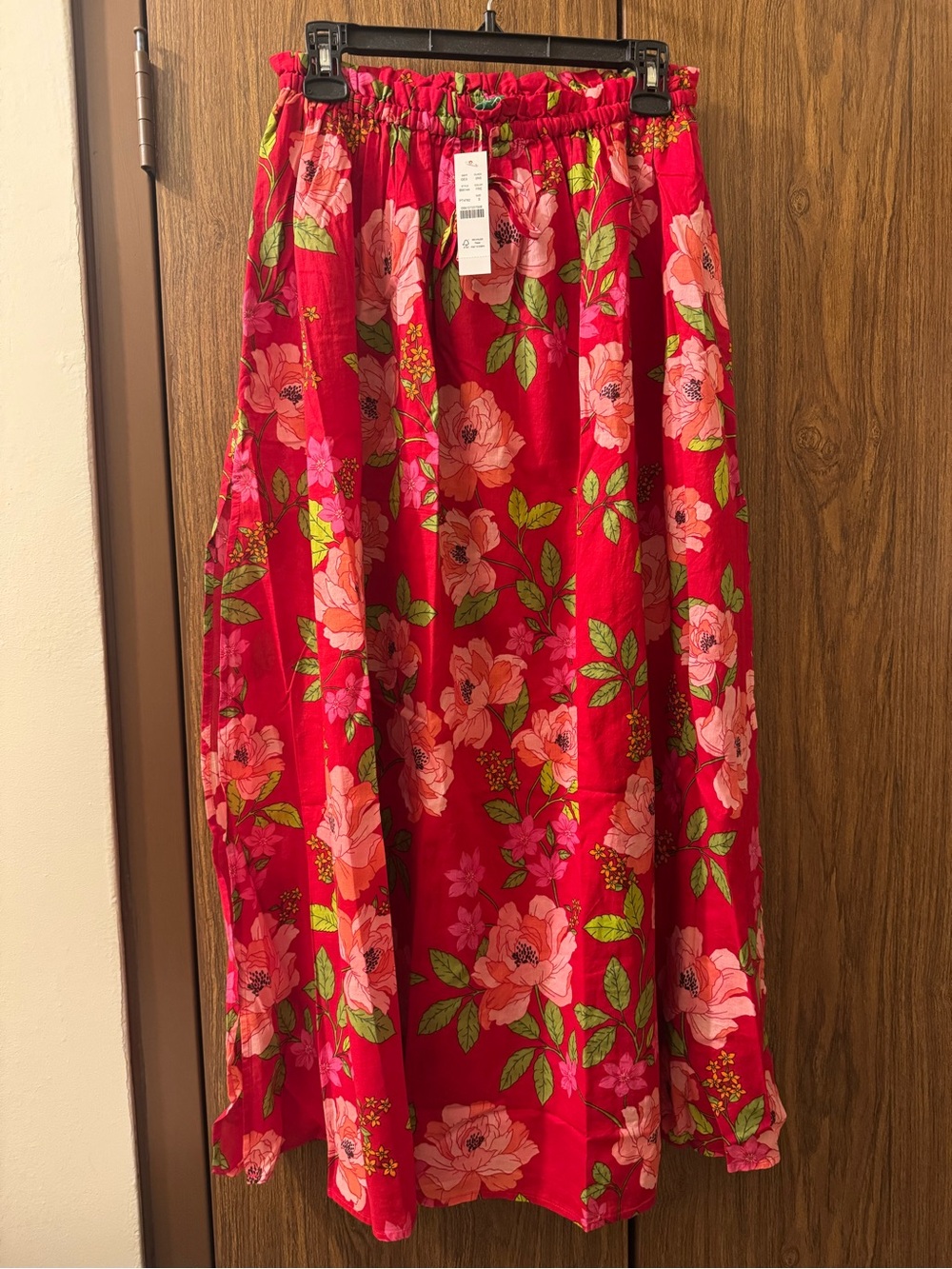 NWT J.Crew Cotton Voile Maxi Skirt in Peony Vines Festival Red BW144 Small